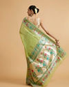 Mohey Women Pista Green Celestial Saree image number 4