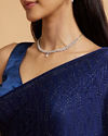 Mohey Women Indigo Blue Rhinestone Embellished Saree image number 3