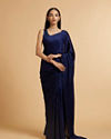 Mohey Women Indigo Blue Rhinestone Embellished Saree