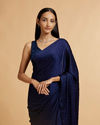 Mohey Women Indigo Blue Rhinestone Embellished Saree