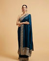 alt message - Mohey Women Teal Green Doli Baraat Patterned Saree image number 2