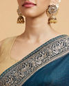 Mohey Women Teal Green Doli Baraat Patterned Saree