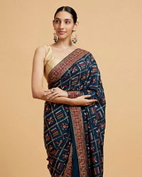 Mohey Women Glistening Blue Saree