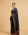 Mohey Women Glistening Blue Saree image number 2