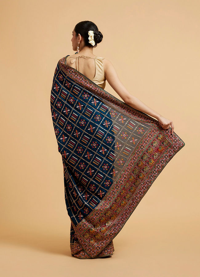Mohey Women Glistening Blue Saree