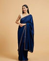 Teal Blue Rhinestone Embellished Saree