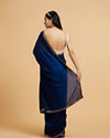 Mohey Women Teal Blue Rhinestone Embellished Saree