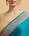 Mohey Women Rama Green Elegance Satin Saree