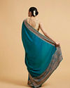 Mohey Women Rama Green Elegance Satin Saree