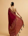 Mohey Women Wine Leaf and Floral Patterned Saree with Stone Work