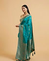 alt message - Mohey Women Radiant Rama Green Saree image number 2