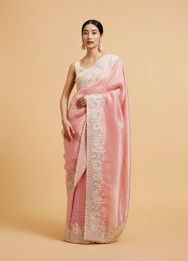 Mohey Women Enchanting Pink Elegance Saree image number 0