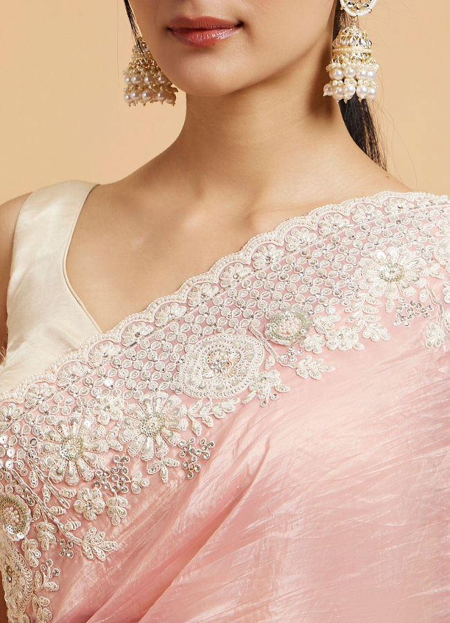 Mohey Women Enchanting Pink Elegance Saree