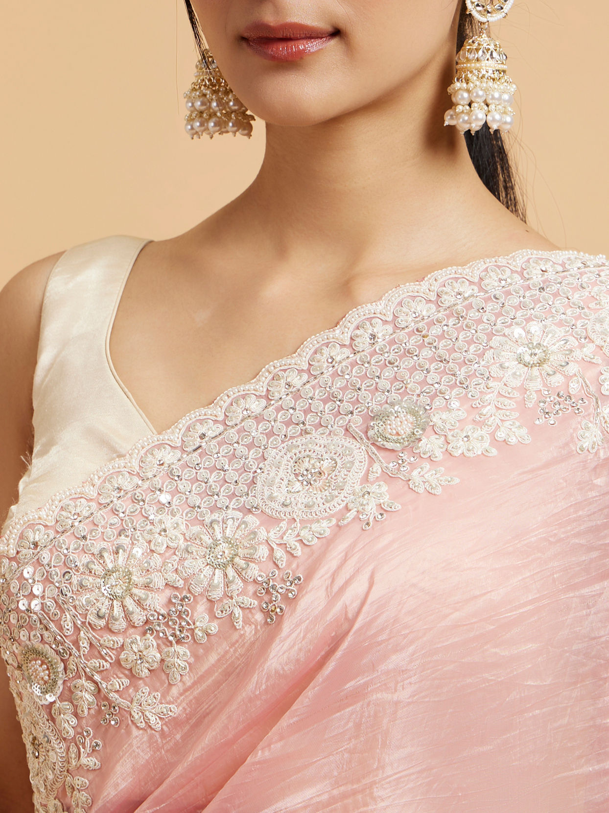 Mohey Women Enchanting Pink Elegance Saree