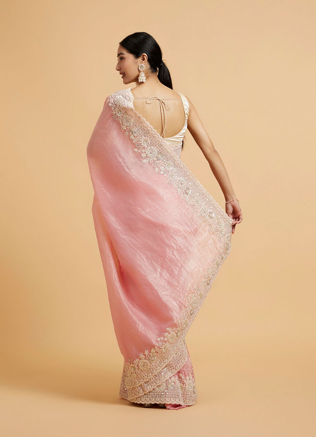 Mohey Women Enchanting Pink Elegance Saree image number 4