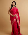 alt message - Mohey Women Rani Pink Floral Buta Patterned Saree image number 2