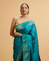 Mohey Women Rama Green Floral Buta Patterned Saree