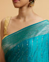 Mohey Women Rama Green Floral Buta Patterned Saree