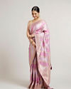 alt message - Mohey Women Majestic Purple Elegance Saree image number 2