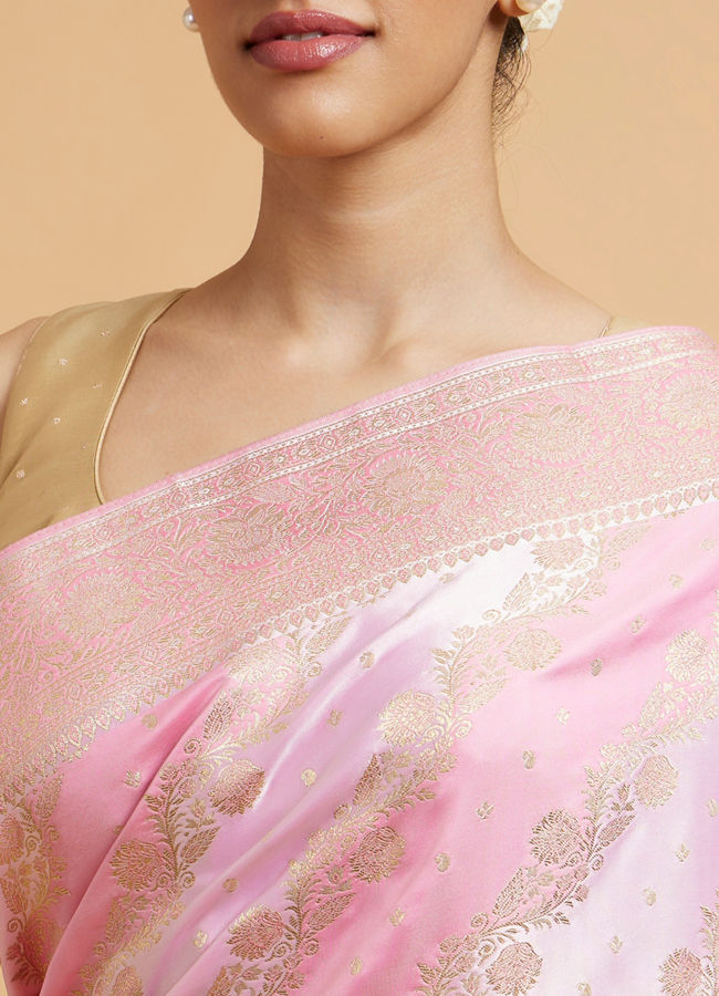 alt message - Mohey Women Radiant Pink Celebration Saree image number 3