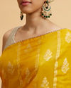 alt message - Mohey Women Mustard Yellow Floral Buta Patterned Saree image number 3