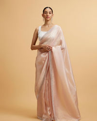 Mohey Women Dusty Pink Saree with Stone Embellishments