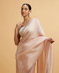 Mohey Women Dusty Pink Saree with Stone Embellishments