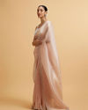 Mohey Women Dusty Pink Saree with Stone Embellishments