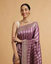 Mohey Women Dark Purple Floral Patterned Saree