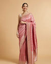 Rose Pink Floral Patterned Saree