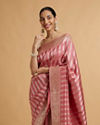 Mohey Women Rose Pink Floral Patterned Saree
