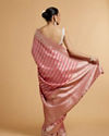 Mohey Women Rose Pink Floral Patterned Saree