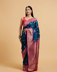 Mohey Women Elegant Blue Saree