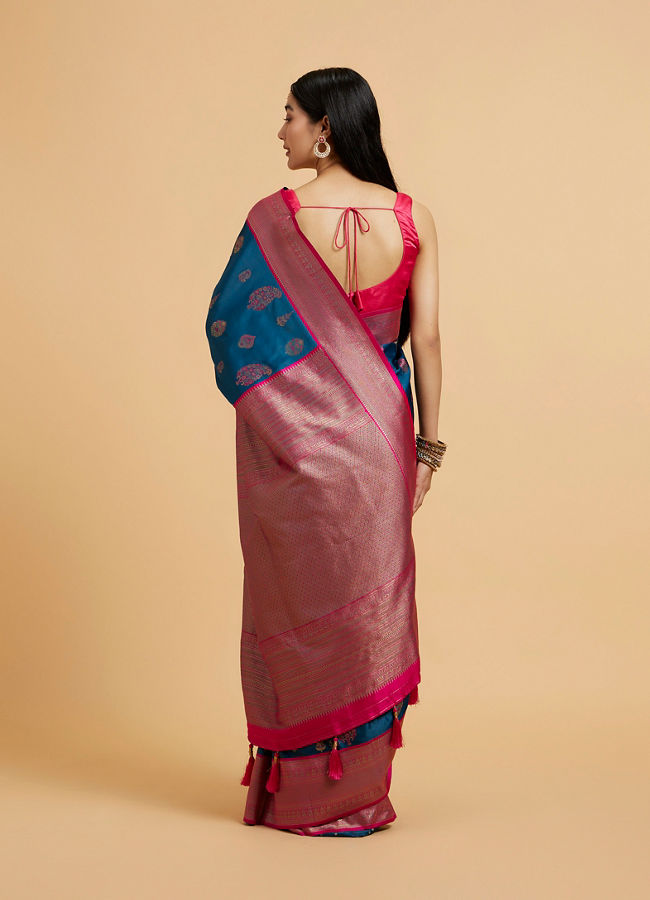 Mohey Women Elegant Blue Saree