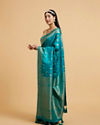 alt message - Mohey Women Regal Rama Green Saree image number 2