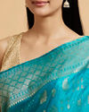 alt message - Mohey Women Regal Rama Green Saree image number 3