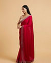 Mohey Women Rani Pink Rhinestone Embellished Saree