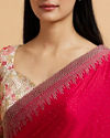 Mohey Women Rani Pink Rhinestone Embellished Saree