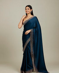 Mohey Women Green Satin Saree