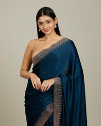 Mohey Women Green Satin Saree
