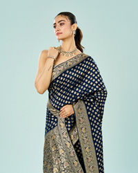 Mohey Women Enchanting Indigo Blue Saree