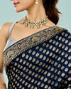 Mohey Women Enchanting Indigo Blue Saree