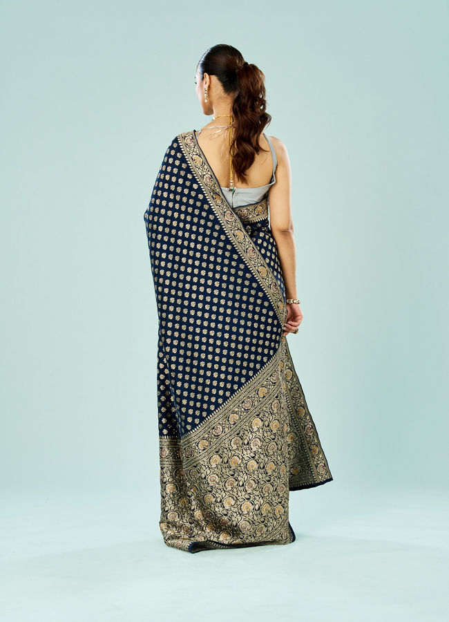 Mohey Women Enchanting Indigo Blue Saree