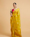 alt message - Mohey Women Effulgent Mustard Satin Saree image number 0