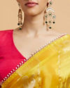 alt message - Mohey Women Effulgent Mustard Satin Saree image number 3