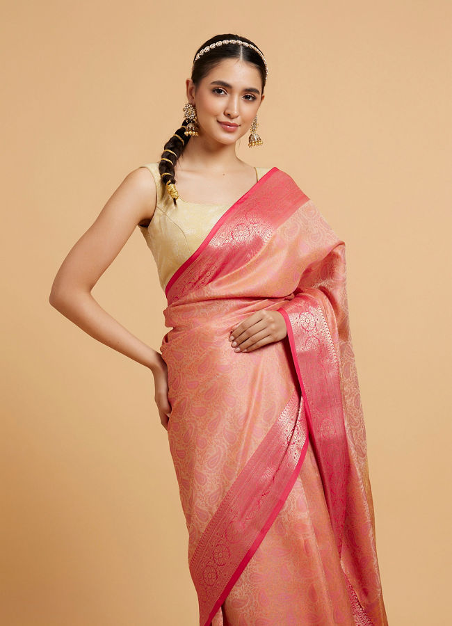 alt message - Mohey Women Elegant Pink Saree image number 1