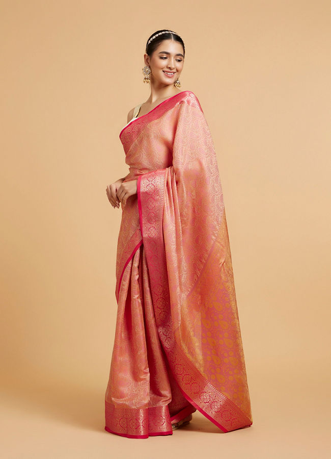 alt message - Mohey Women Elegant Pink Saree image number 2