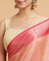 alt message - Mohey Women Elegant Pink Saree image number 3