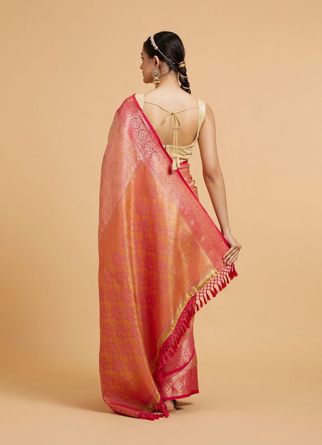 alt message - Mohey Women Elegant Pink Saree image number 4