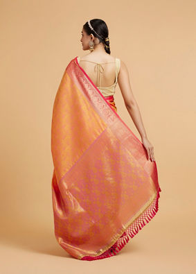 alt message - Mohey Women Mustard Enchantment Art Silk Saree image number 4